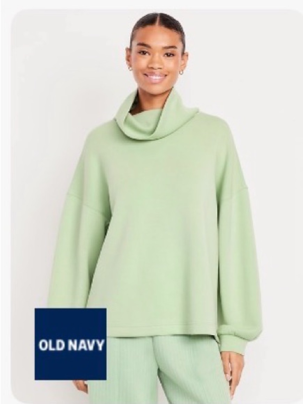 Old Navy Light Mint Green Mock Neck Sweatshirt